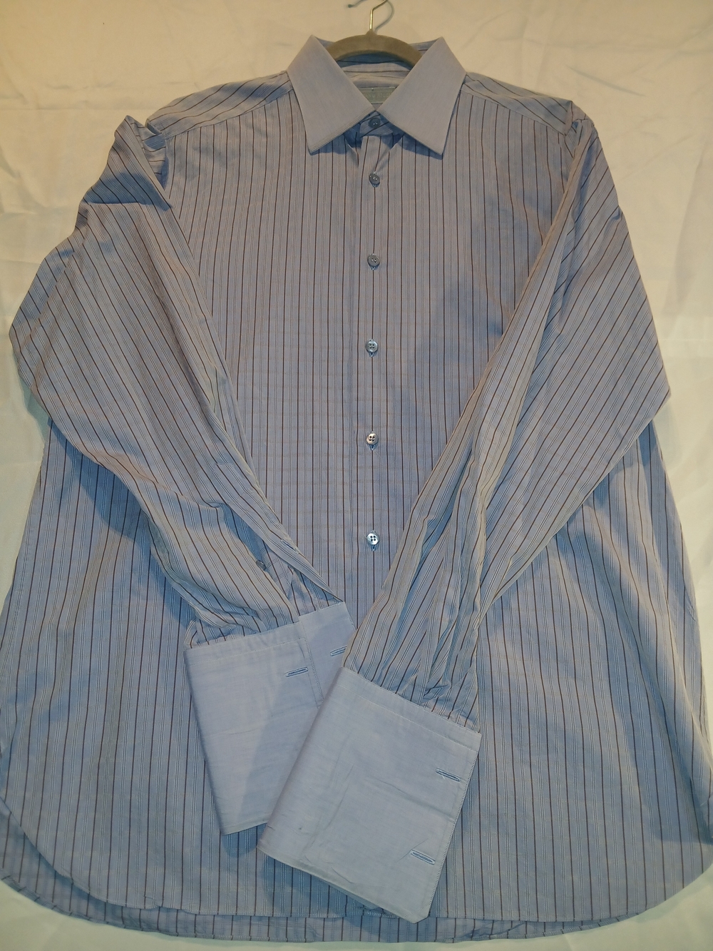 Stefano Ricci Lavender Dress Shirt with Purple stripes 41/16